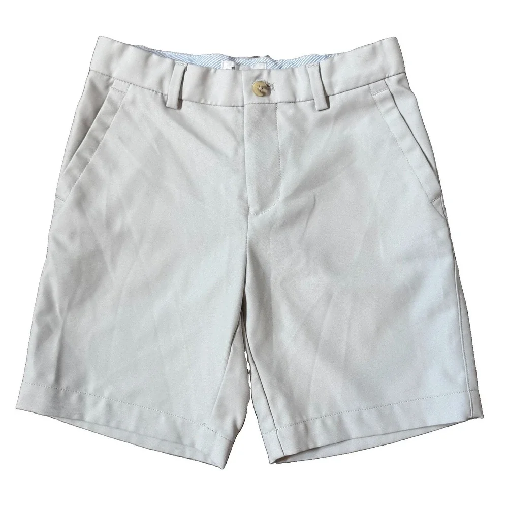 Peter Millar Shorts Performance Salem Golf Boys Small 7-8 Gray Stretch Chinos